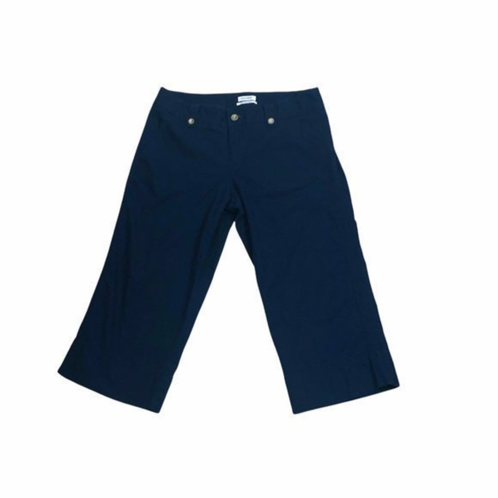 Dockers Mid Rise Curvy Womens Capri Shorts Blue 8